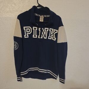 PINK Victoria's Secret Navy and White Sweatshirt